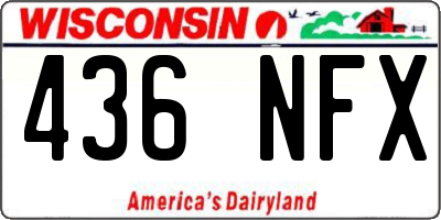WI license plate 436NFX