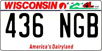 WI license plate 436NGB
