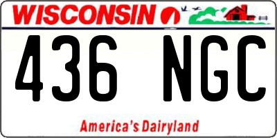 WI license plate 436NGC