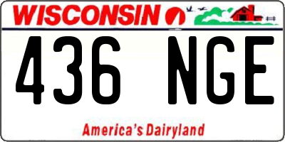 WI license plate 436NGE