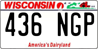 WI license plate 436NGP