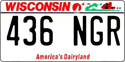 WI license plate 436NGR