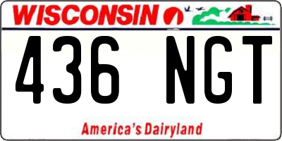 WI license plate 436NGT