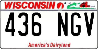 WI license plate 436NGV