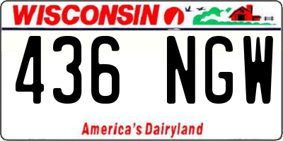 WI license plate 436NGW