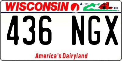 WI license plate 436NGX