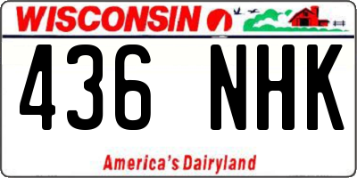 WI license plate 436NHK
