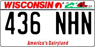 WI license plate 436NHN