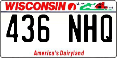 WI license plate 436NHQ