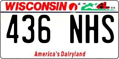 WI license plate 436NHS