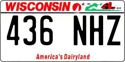 WI license plate 436NHZ