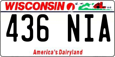 WI license plate 436NIA