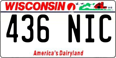 WI license plate 436NIC