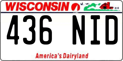 WI license plate 436NID