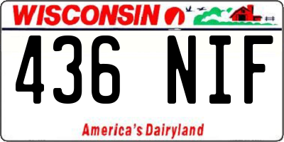 WI license plate 436NIF