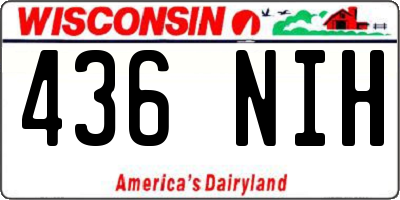 WI license plate 436NIH