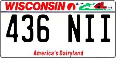 WI license plate 436NII