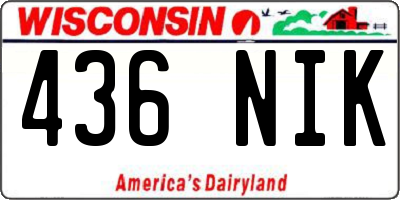 WI license plate 436NIK