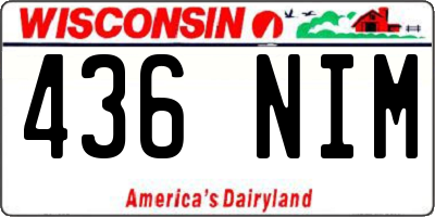 WI license plate 436NIM