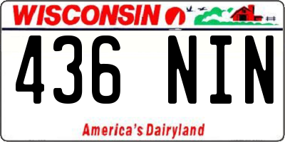 WI license plate 436NIN