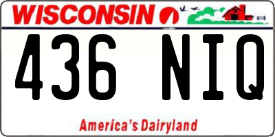 WI license plate 436NIQ