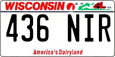 WI license plate 436NIR