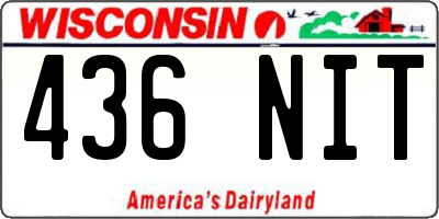 WI license plate 436NIT