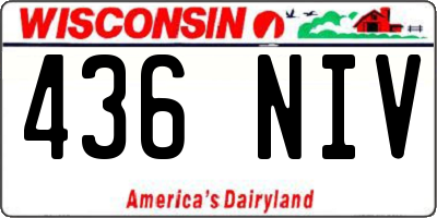 WI license plate 436NIV