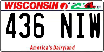 WI license plate 436NIW