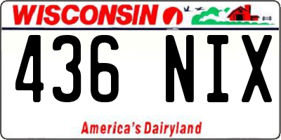 WI license plate 436NIX