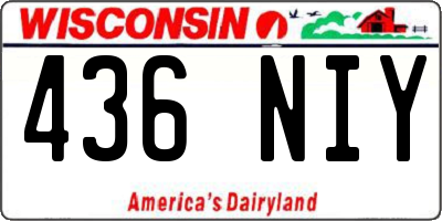 WI license plate 436NIY