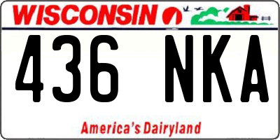 WI license plate 436NKA