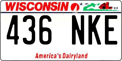 WI license plate 436NKE