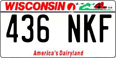 WI license plate 436NKF