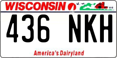 WI license plate 436NKH