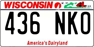 WI license plate 436NKO