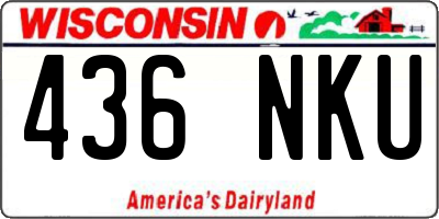 WI license plate 436NKU