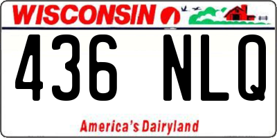 WI license plate 436NLQ