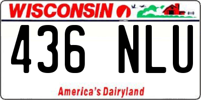 WI license plate 436NLU