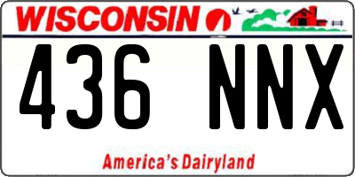 WI license plate 436NNX