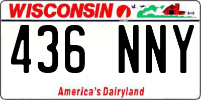 WI license plate 436NNY