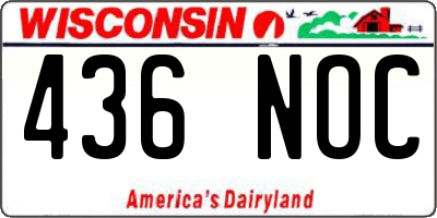 WI license plate 436NOC