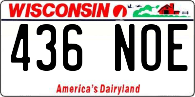 WI license plate 436NOE