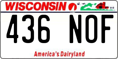 WI license plate 436NOF