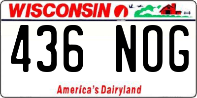 WI license plate 436NOG