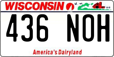 WI license plate 436NOH