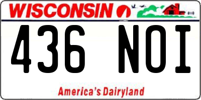 WI license plate 436NOI
