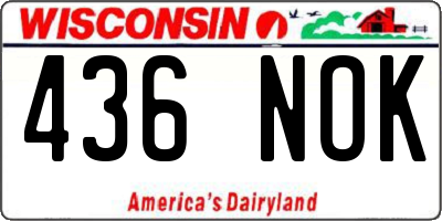 WI license plate 436NOK