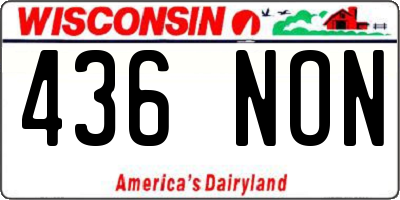 WI license plate 436NON