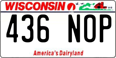WI license plate 436NOP